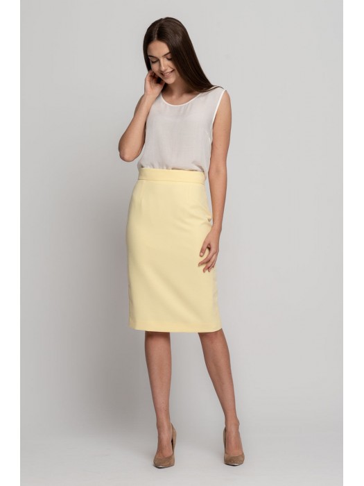 юбка классическая светло-желтая